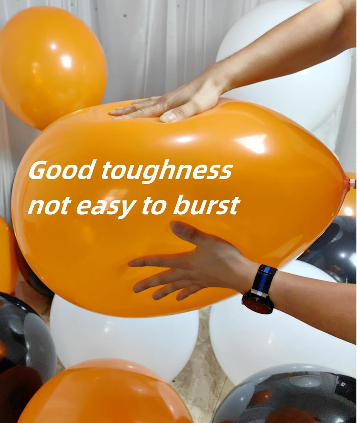 90 Pack Black White Orange Balloons 100 of each of the 3 colors 18 inch Black White Orange Latex