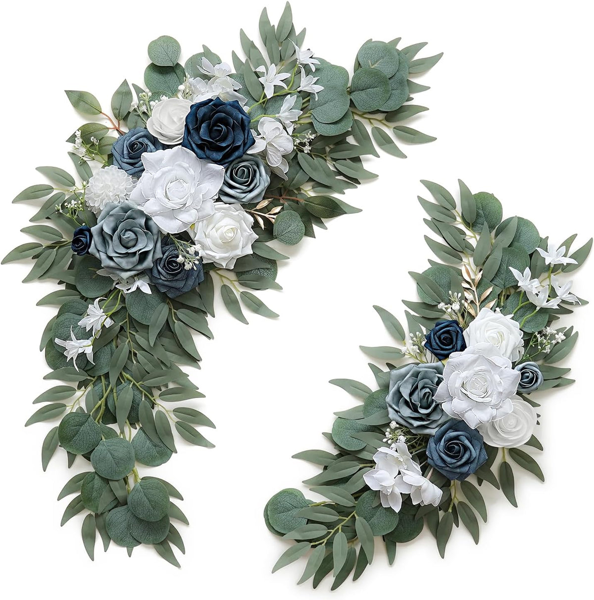 Dusty Blue Flower for Wedding Welcome Signs Decorations, Artificial Wedding Arch Flowers for