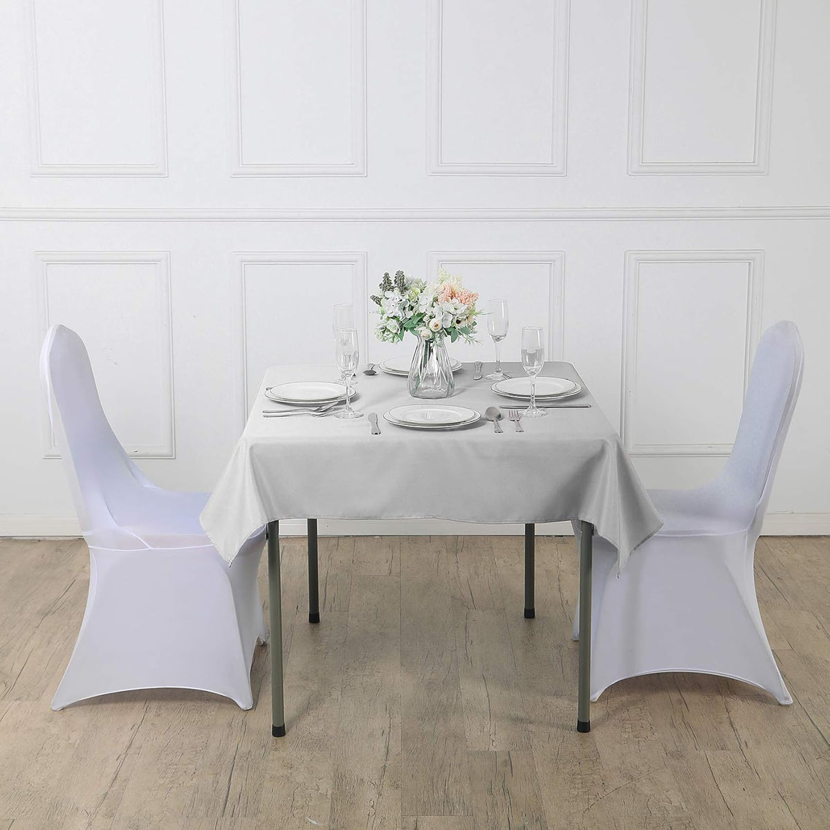 Cupuamon Square Tablecloth 70x70 inch Washable Polyester Fabric Table Cloth for Wedding Party