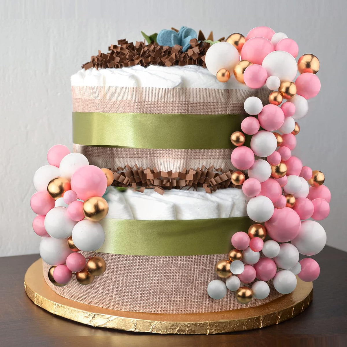108 Pcs Balls Cake Topper DIY Cupcake Insert Foam Balloons for Cake Baking Wedding Anniversary
