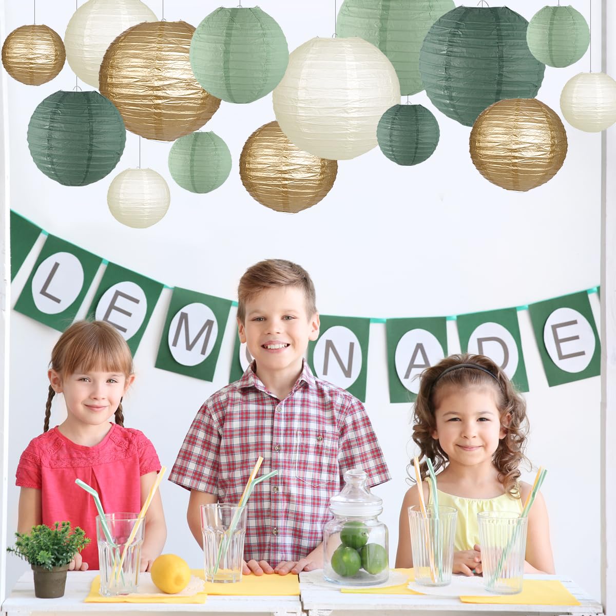 zilue Paper Lanterns Decorative, Round Hanging Paper Lanterns Decorations for Rustic Party Bridal