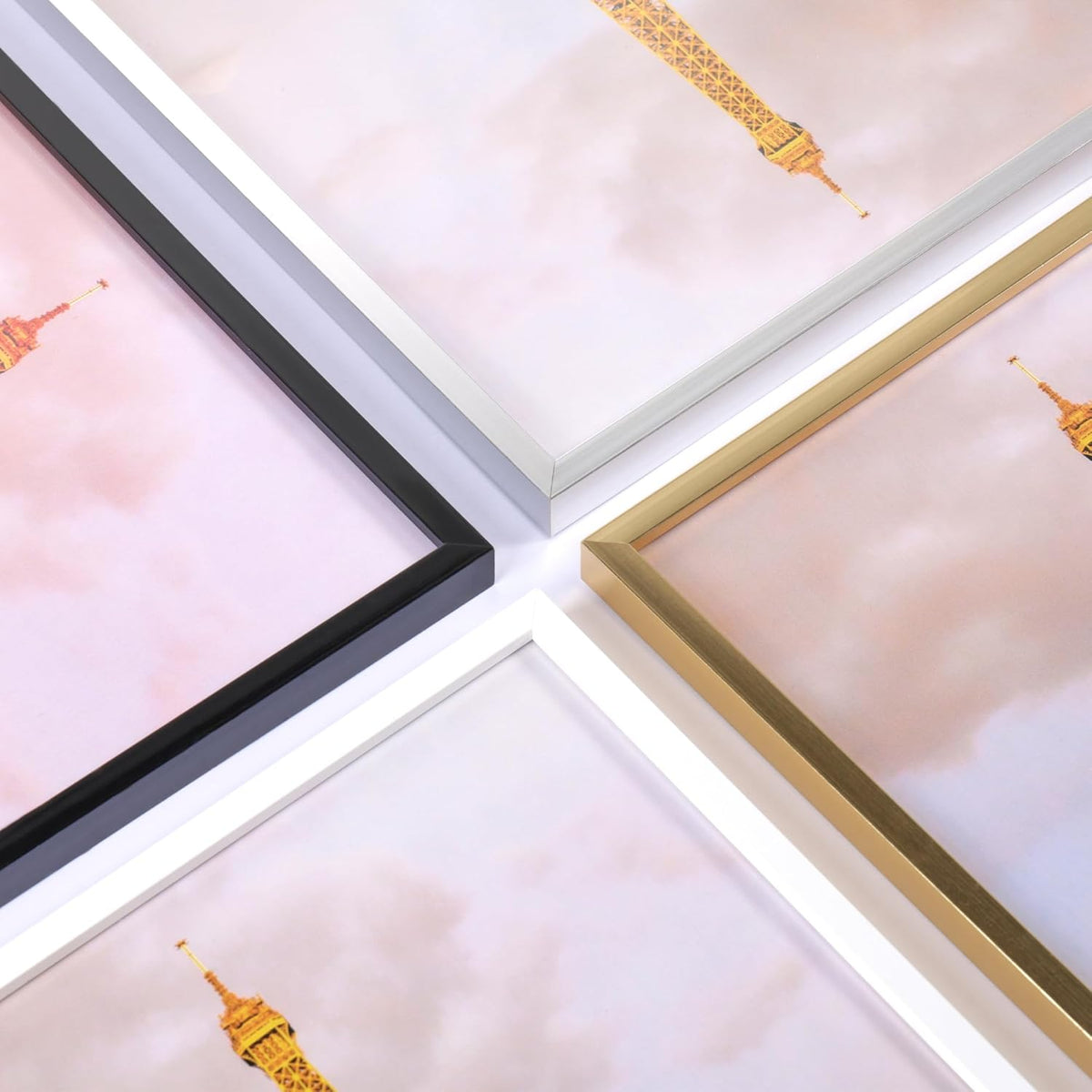 upsimples 5x7 Picture Frame Set of 3, Made of High Definition Glass for 5 x 7 Black Frames, Wall