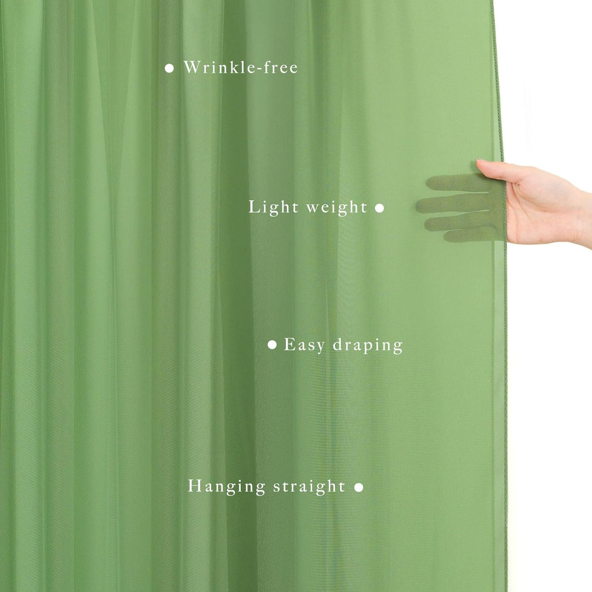 Wedding Arch Draping Fabric 2 Panels 20Ft length x 28" width Sage Green Arch Drapes Chiffon Fabric