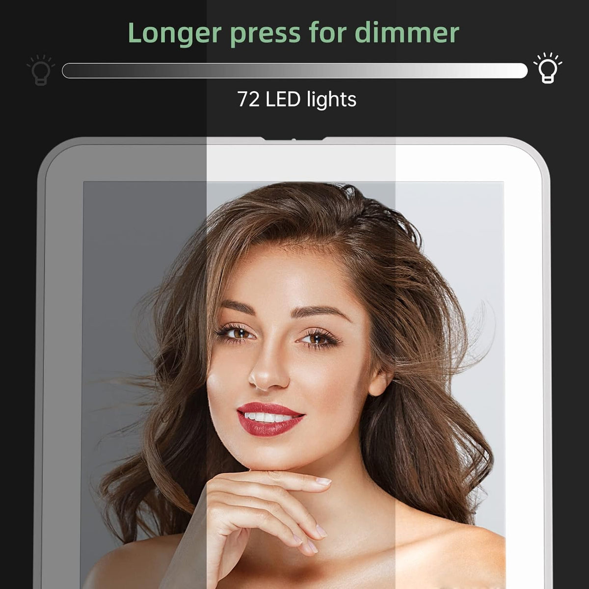 FUNTOUCH Rechargeable Portable Makeup Mirror with 72 LED Lights, Travel Lighted 1X/5X