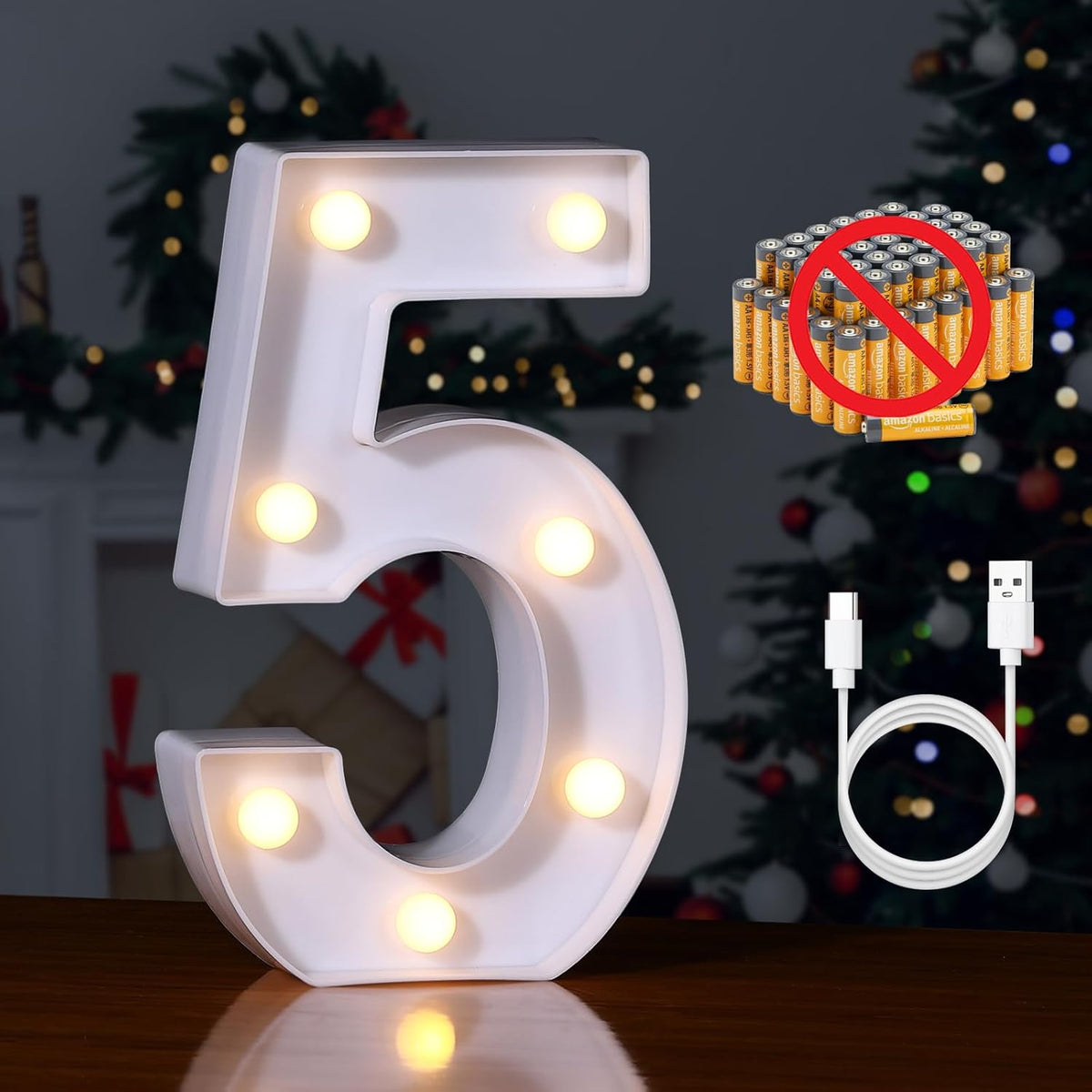 Foaky Rechargeable LED Letter Lights Sign Marquee Light Up Letters Sign for Night Light