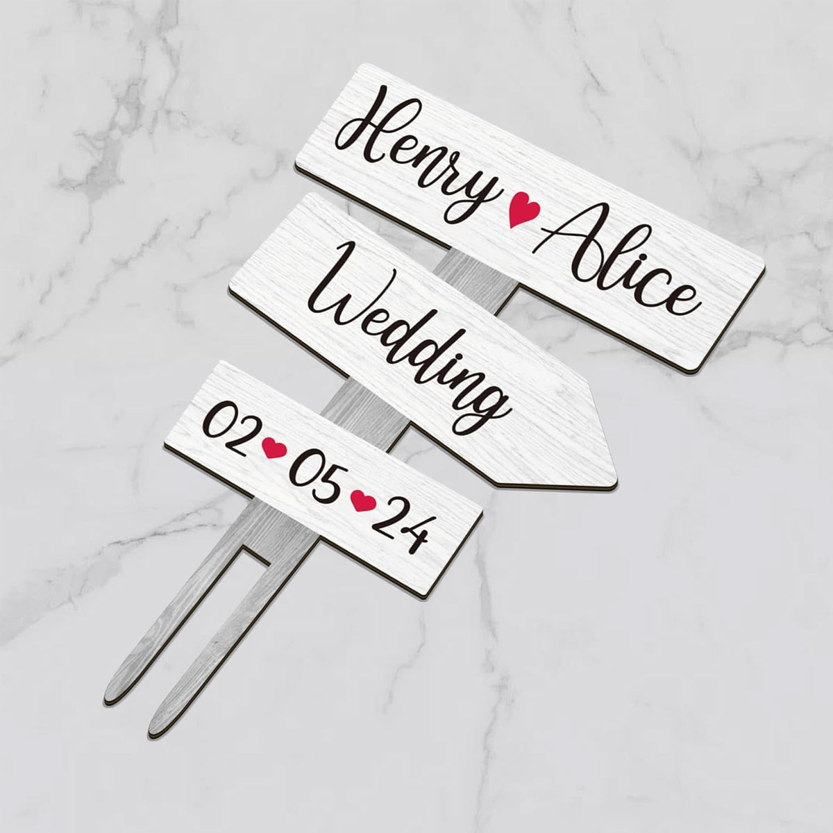 Personalized Rustic Wedding Cake Topper in Wood Custom Bride & Groom Names Initials Wedding Date