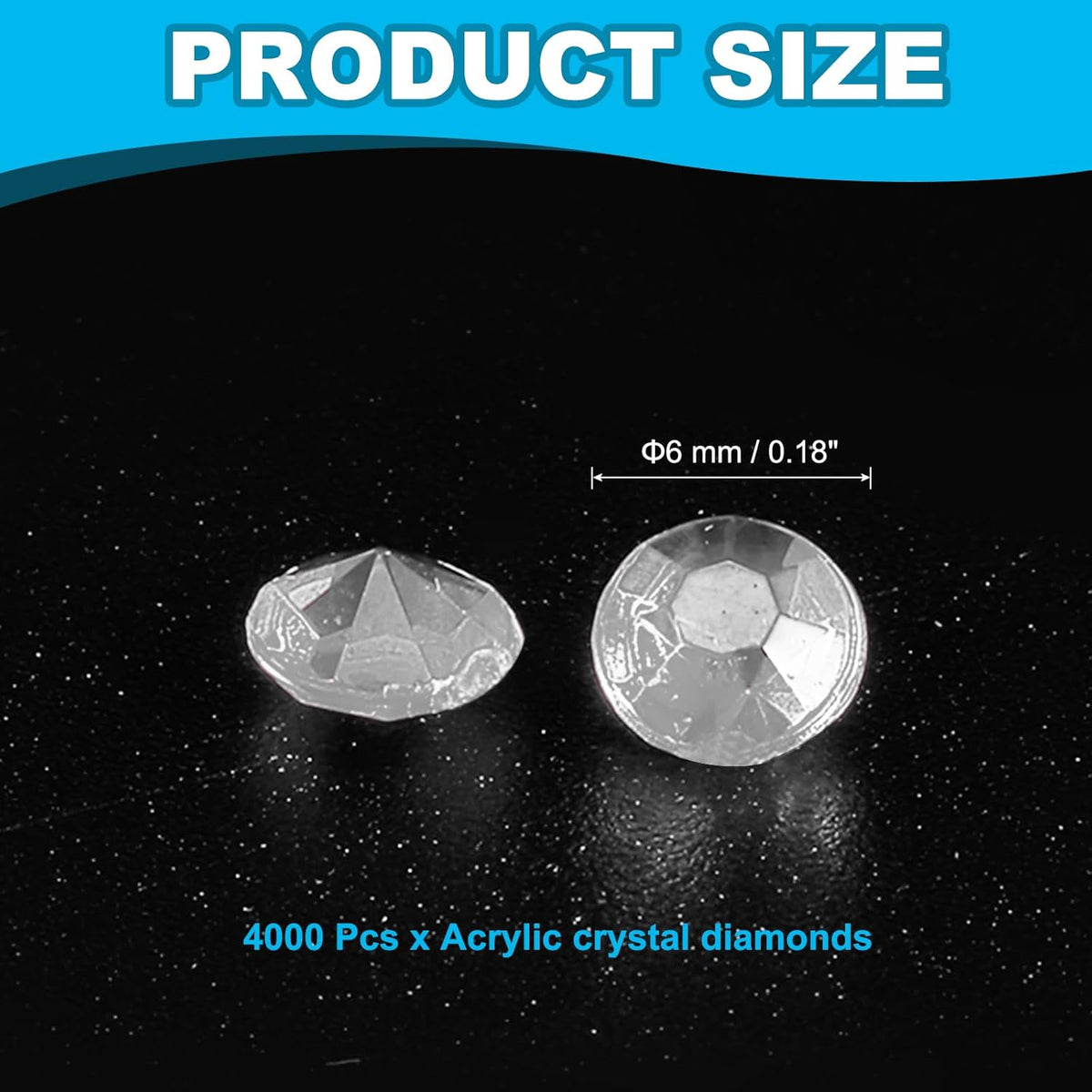 PATIKIL 4000 Pcs Wedding Table Scatter Confetti Crystals 6 mm Acrylic Diamonds Vase Fillers Gems