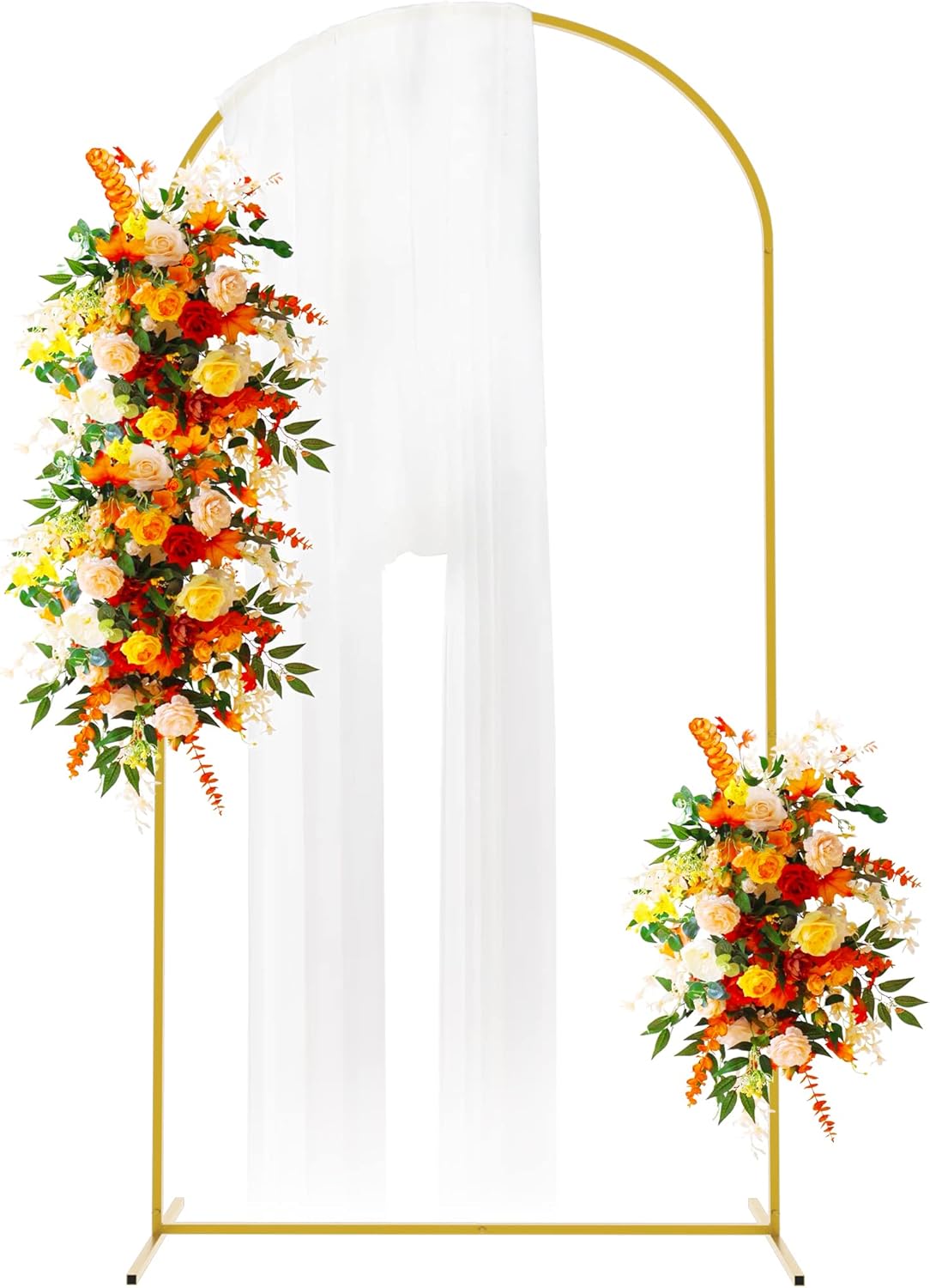 Putros Metal Arch Backdrop Stand 6.6FT Gold Wedding Balloon Arched Backdrop Stand Square Arch Frame