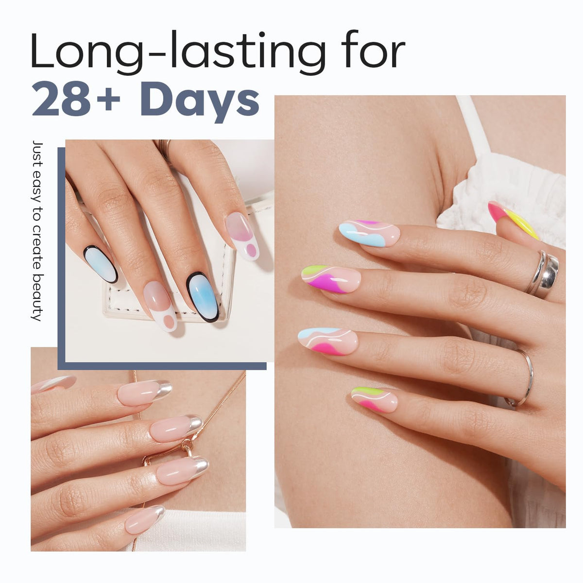Modelones Medium Round Oval Fake Nail Tips - 510Pcs Gel Tips Pre-shaped Half Matte Full Cover Clear
