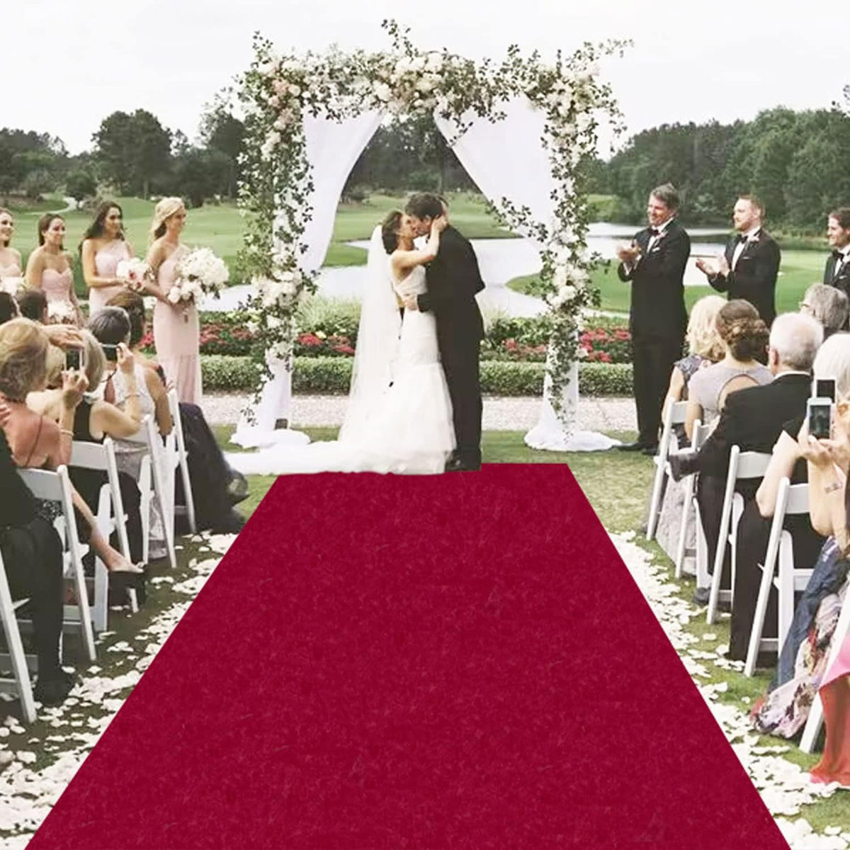 MODFUNS Aisle Runners for Weddings Burugndy Aisle Runner Rug 4FTx20FT Wedding Carpet Aisle Runner