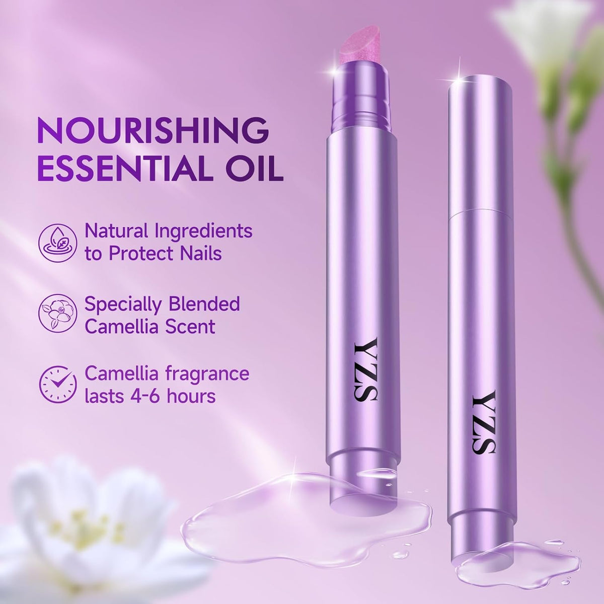 3-in-1 Cuticle Oil Pen Cuticle Pusher Nail Oil Pen with Ceramic Tip, Cuticle Treatment for