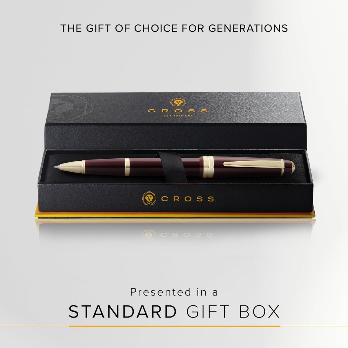 Cross Bailey Light Refillable Rollerball Pen Presented in a Everyday Gift Box - Medium Point, Black