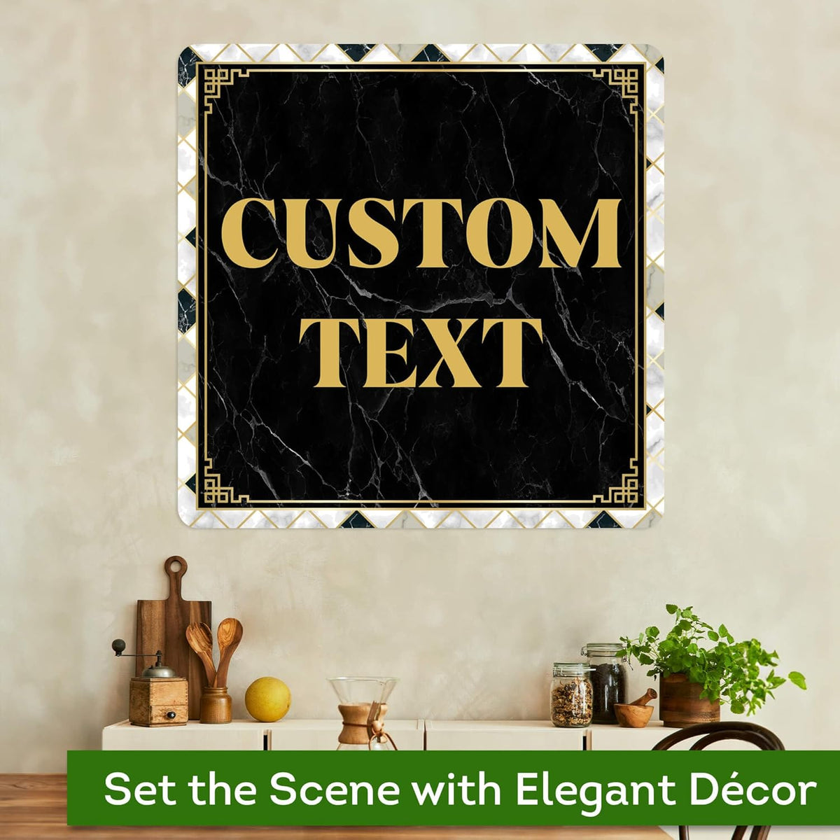 Custom Sign, Custom Street Sign, 11 Font Colors, 13 Font Styles, 4 Hole Options, 22 Sizes, 36x36