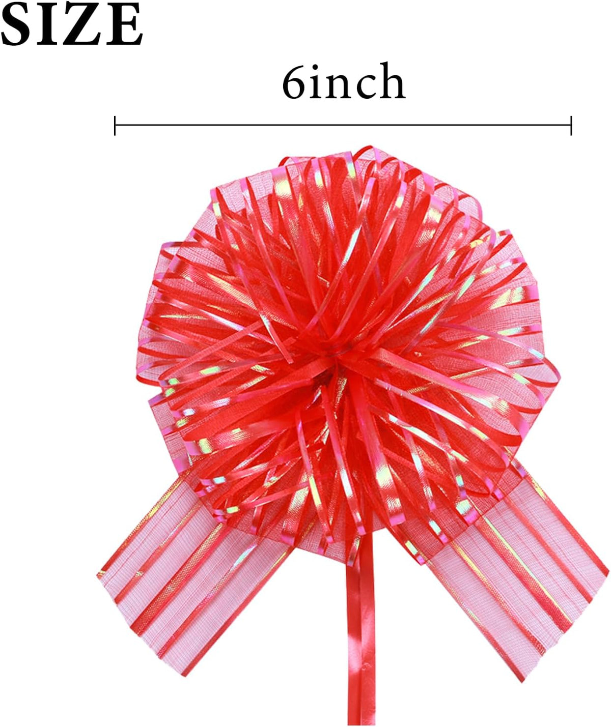 12 Pcs 6 Inch Large Organza Pull Bow Ribbon – Elegant Gift Bows for Wedding Decorations, Christmas