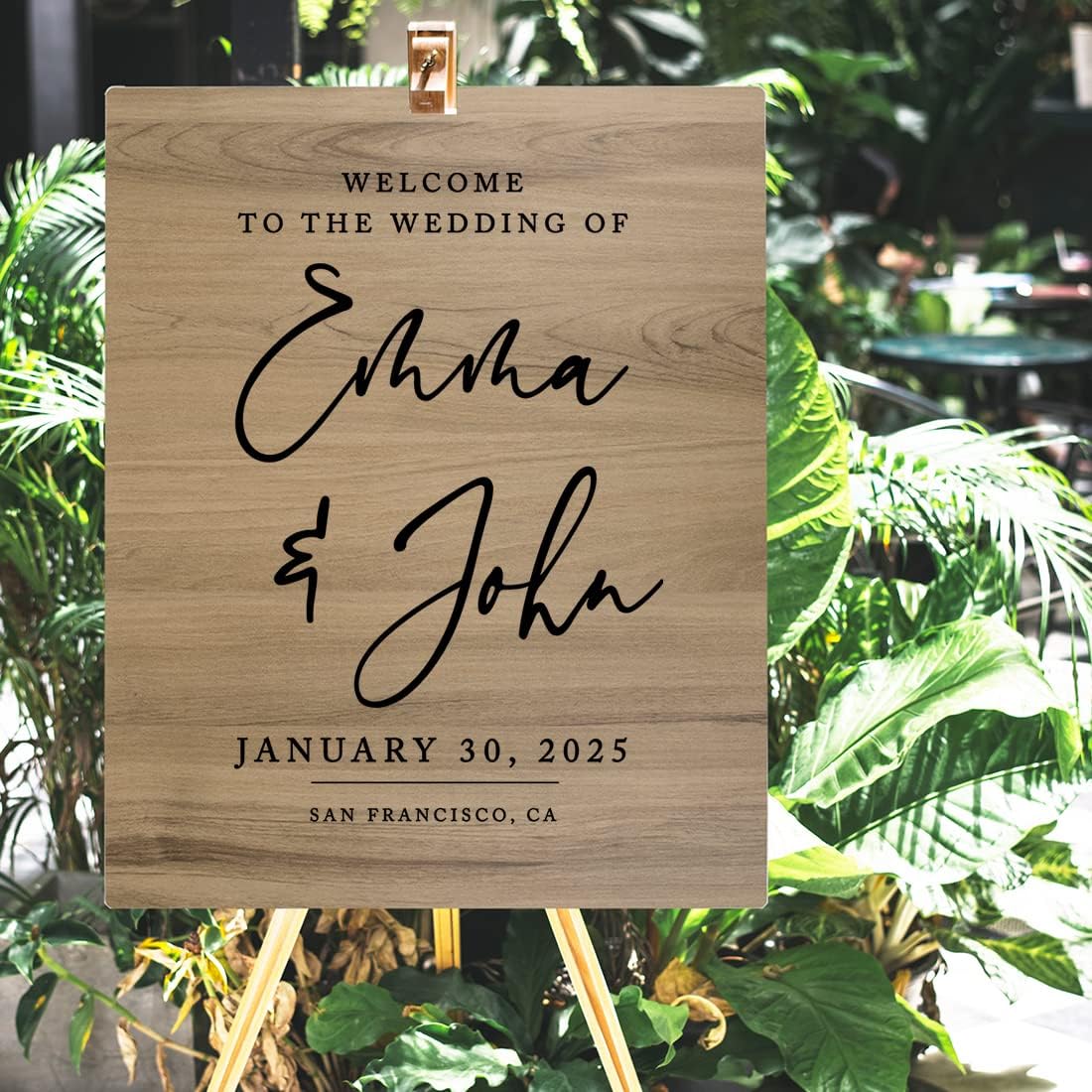 Andaz Press Large Wooden Welcome Sign for Wedding Rustic Welcome Sign 16" x 20" Custom Names Date &
