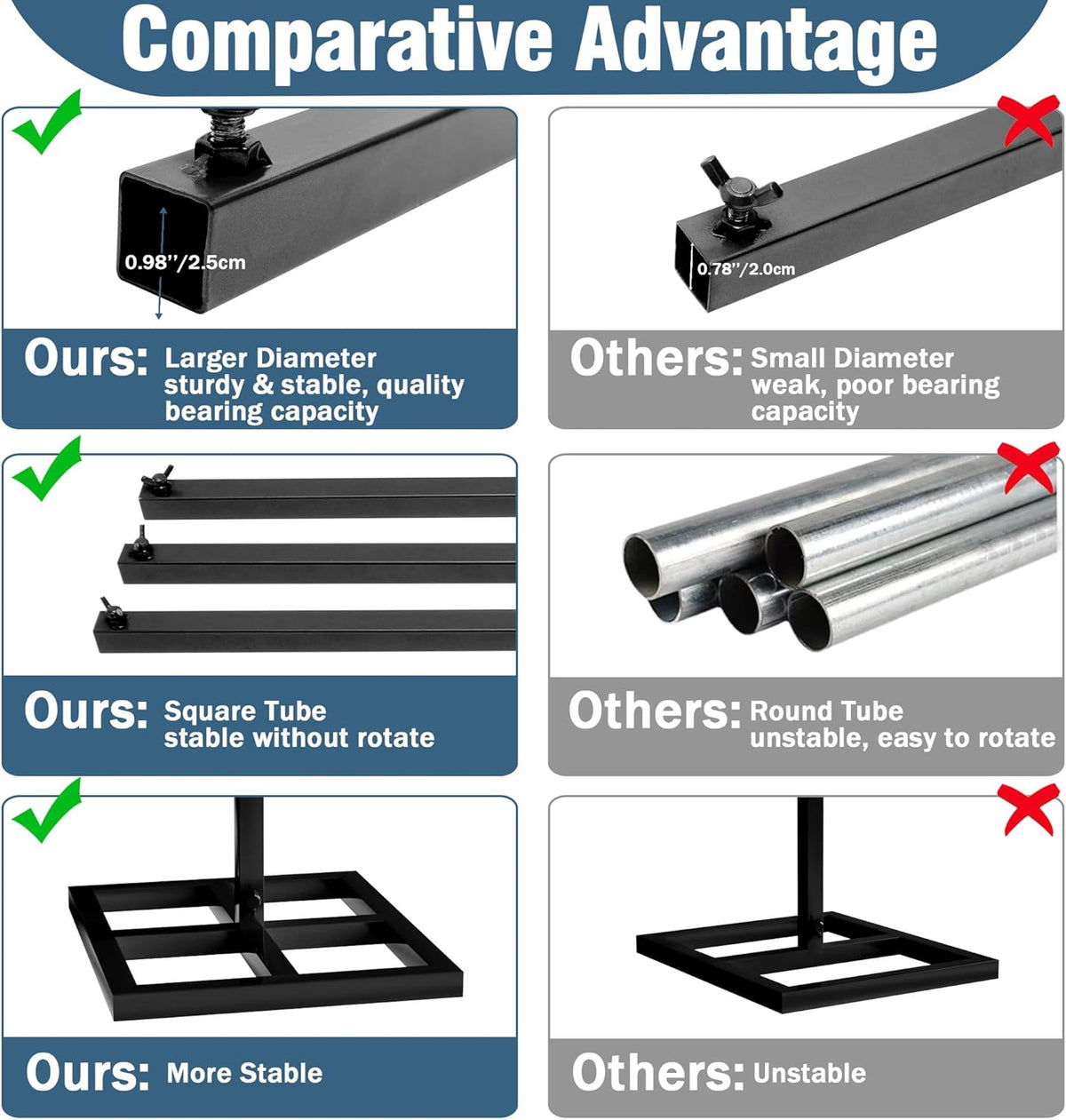 Wokceer 10 FT Backdrop Stand Heavy Duty Pipe and Drape Kit, Adjustable Black Backdrop Stands for