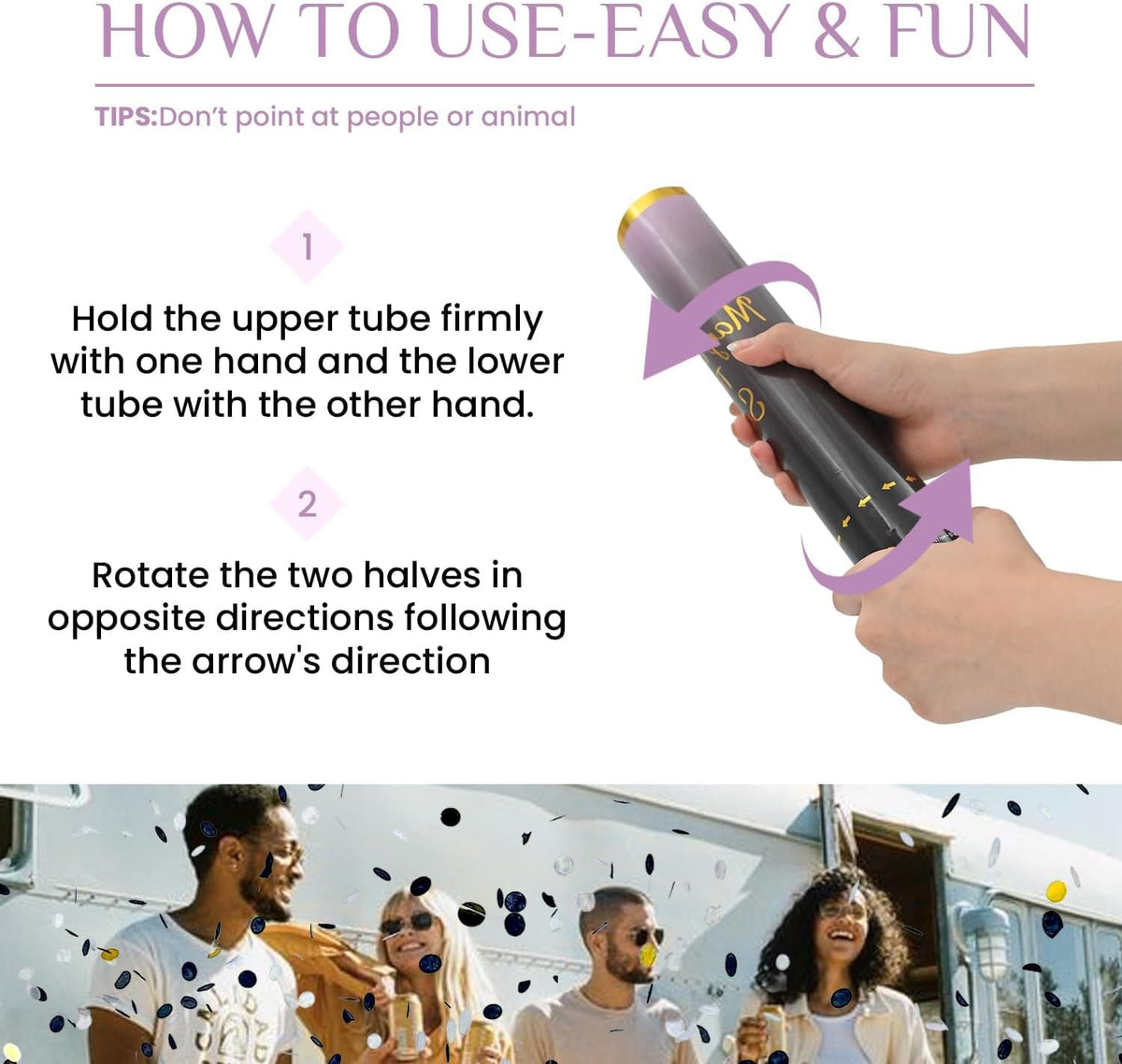 Confetti Cannon Black Gold 12 Pack Confetti Poppers 12 inch Celebrate Party Poppers Confetti Party