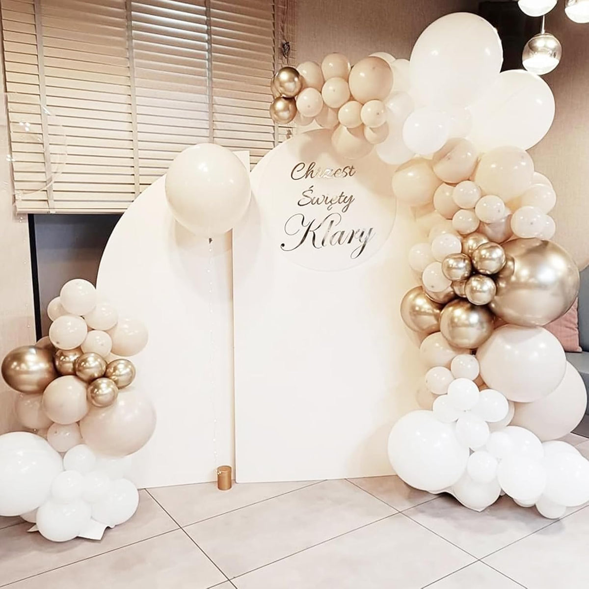 90pack White Sand Balloons Different Size 18/12/10/5 Inch Sand White Balloon Garland Arch Kit for