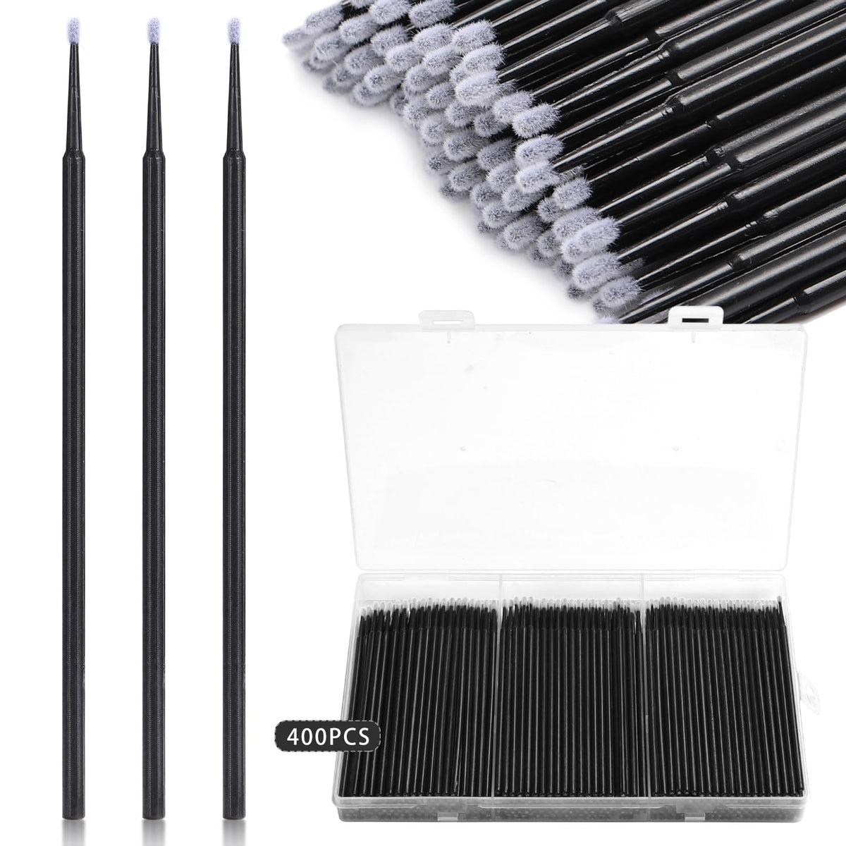 400 Pcs Micro Applicator Brushes,JASSINS Microswabs for eyelash extensions,Disposable 2mm Precision