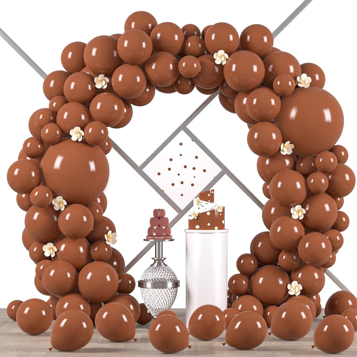 90pack Coffee Balloons Different Size 18/12/10/5 Inch Coffee Balloon Garland Arch Kit for