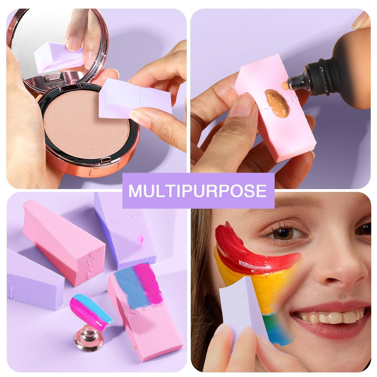 Teenitor 48 Pcs Makeup Sponges For Foundation, Latex Free Makeup Wedges Sponges For Liquid Cream
