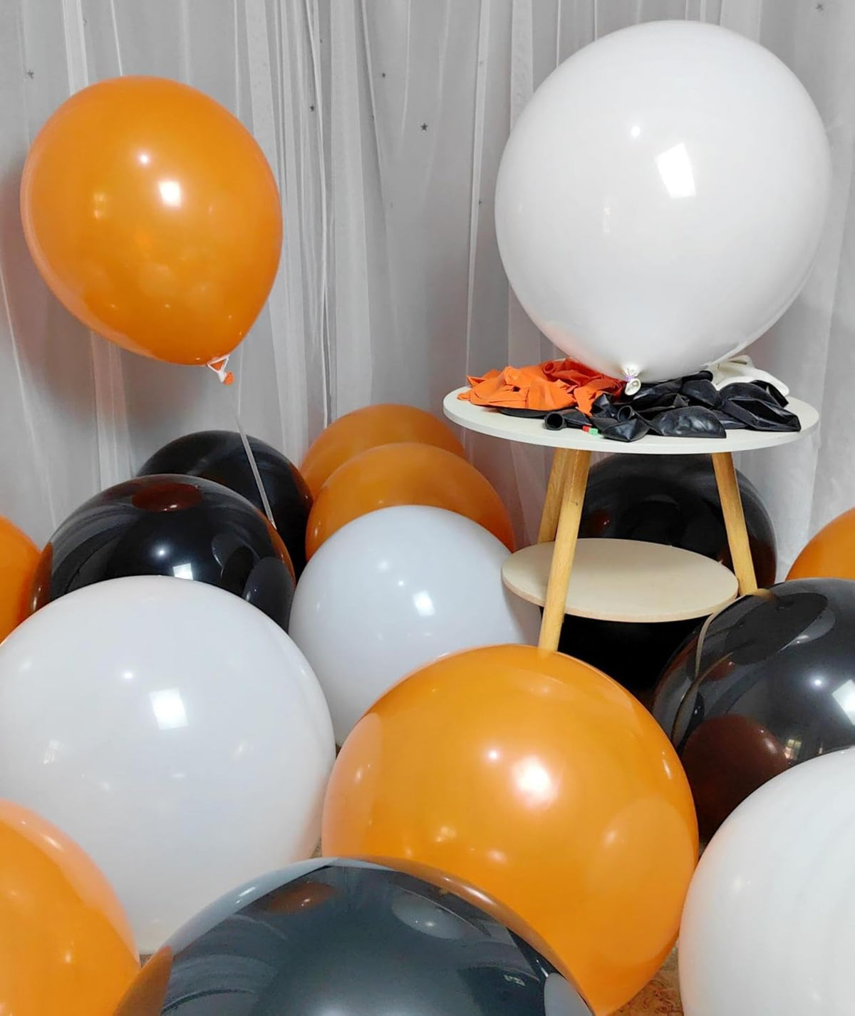 90 Pack Black White Orange Balloons 100 of each of the 3 colors 18 inch Black White Orange Latex
