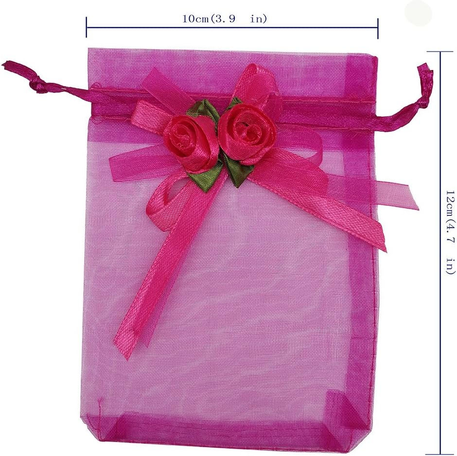 Ankirol 50pcs Sheer Organza Favor Bags For Wedding 3.8x4.8'' Gift Bags Samples Display Drawstring