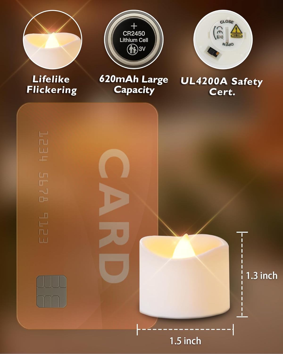 Homemory 12pcs Remote Timer LED Tea Lights Candles, 400+Hours Flickering Flameless Battery Votive