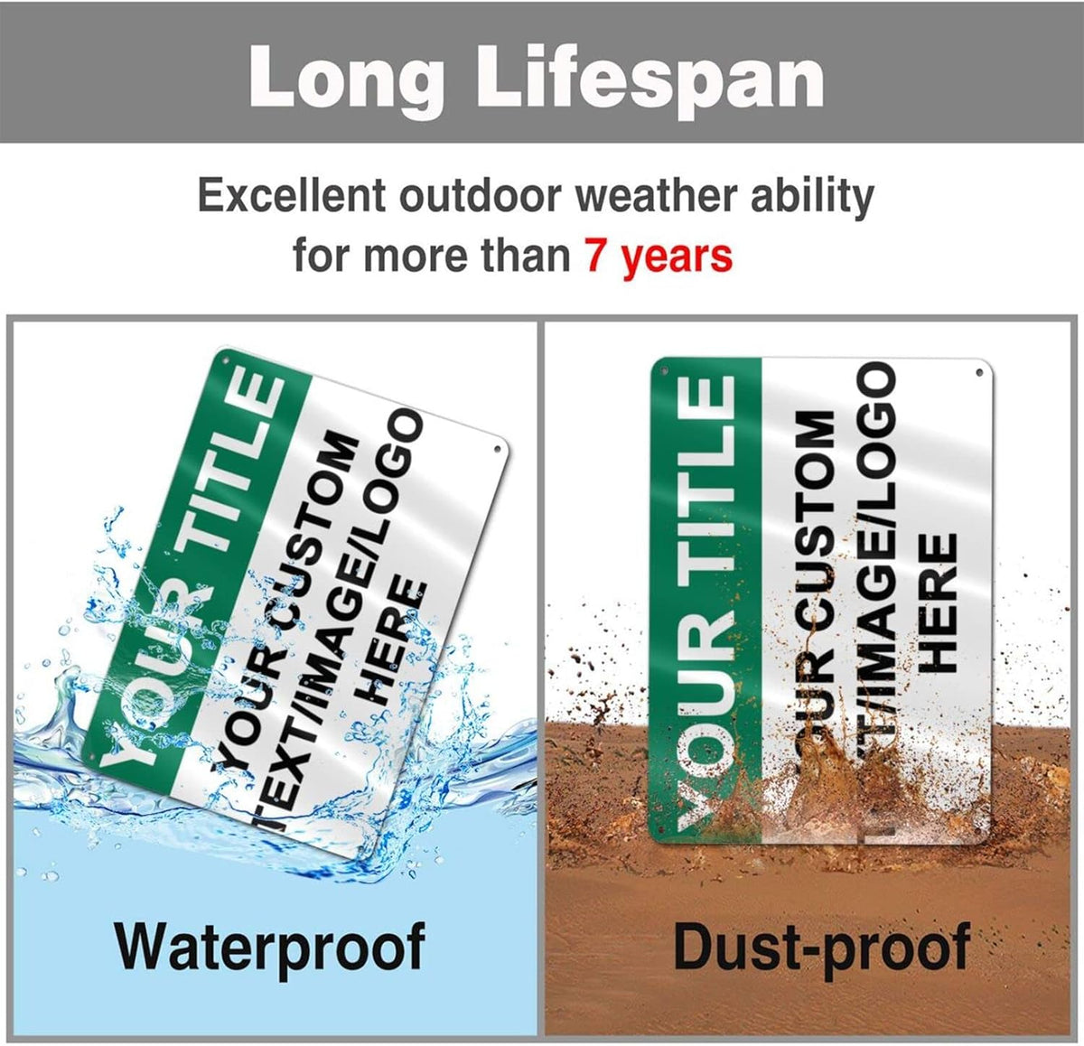 Custom Outdoor Metal Signs - 12 x 8 Aluminum Rust-Proof Entrance, Garden, Hazard, Intersection