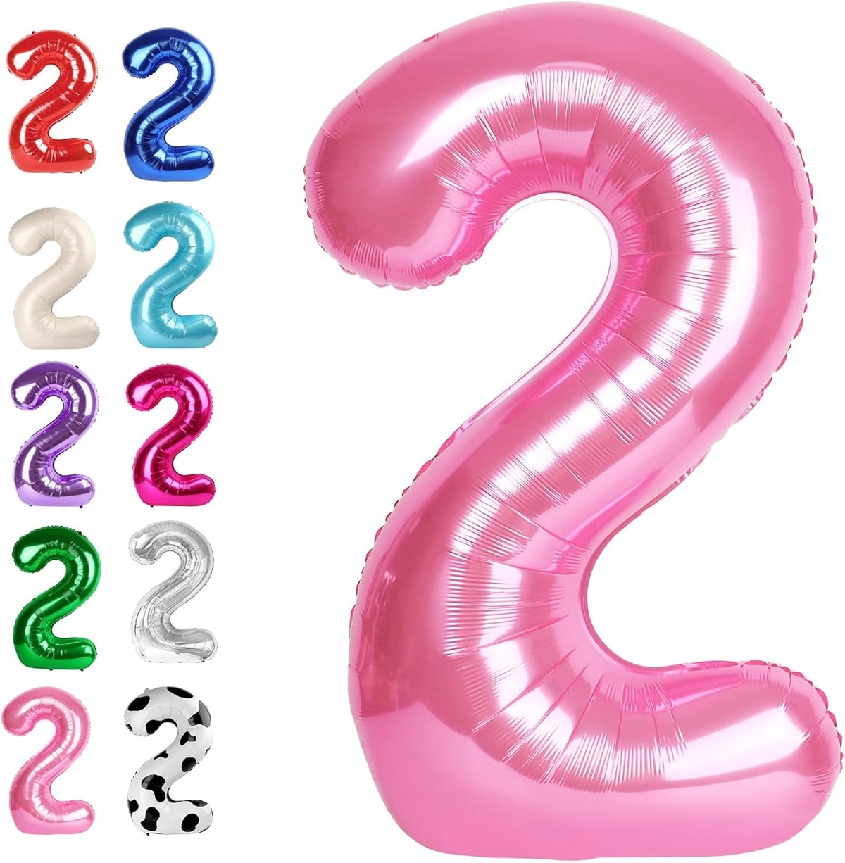 40 Inch Big Pink Number 2 Balloon Birthday Decoration, Number 2 Helium Balloon 12 20 22 23 24 26 28