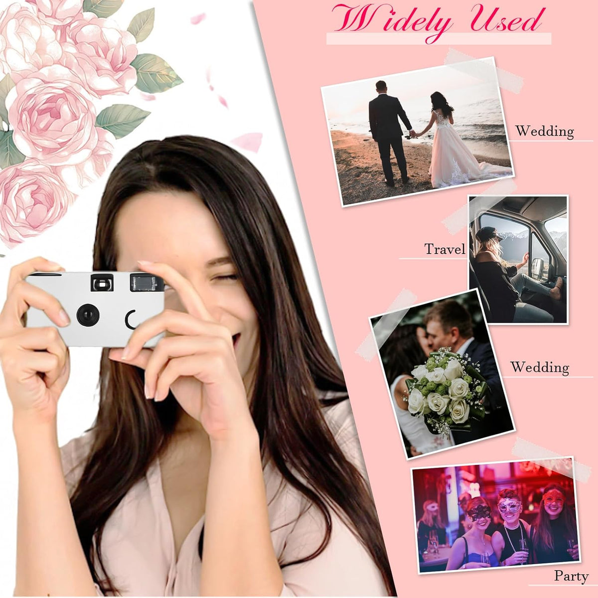 Kanayu 14 Packs DIY Disposable Cameras Bulk, White Single Use Camera with 35mm Iso 400 Film Bright
