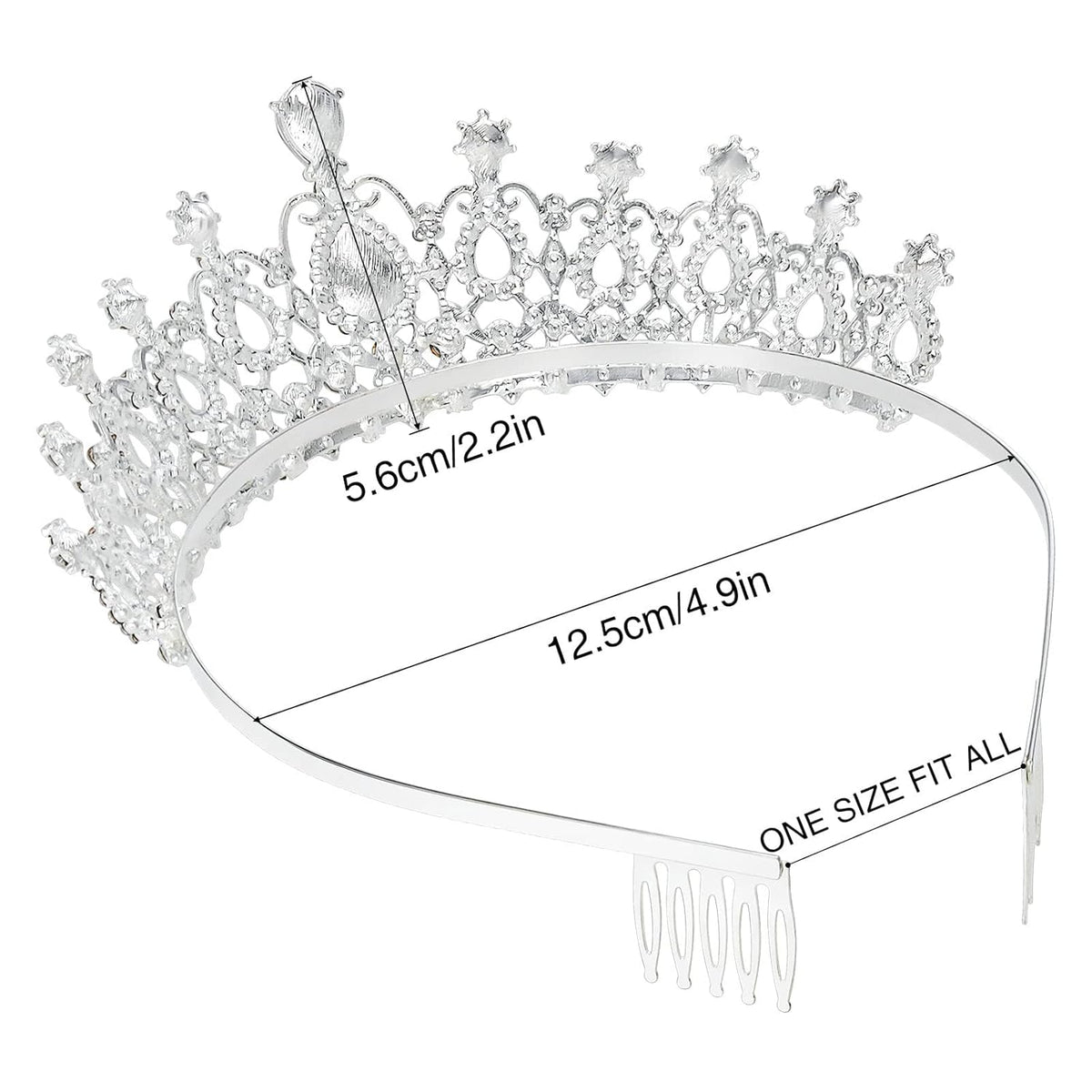 Makone Crowns for Women Princess Tiaras for Girls Queen Crown and Comb Tiara for Wedding Birthday