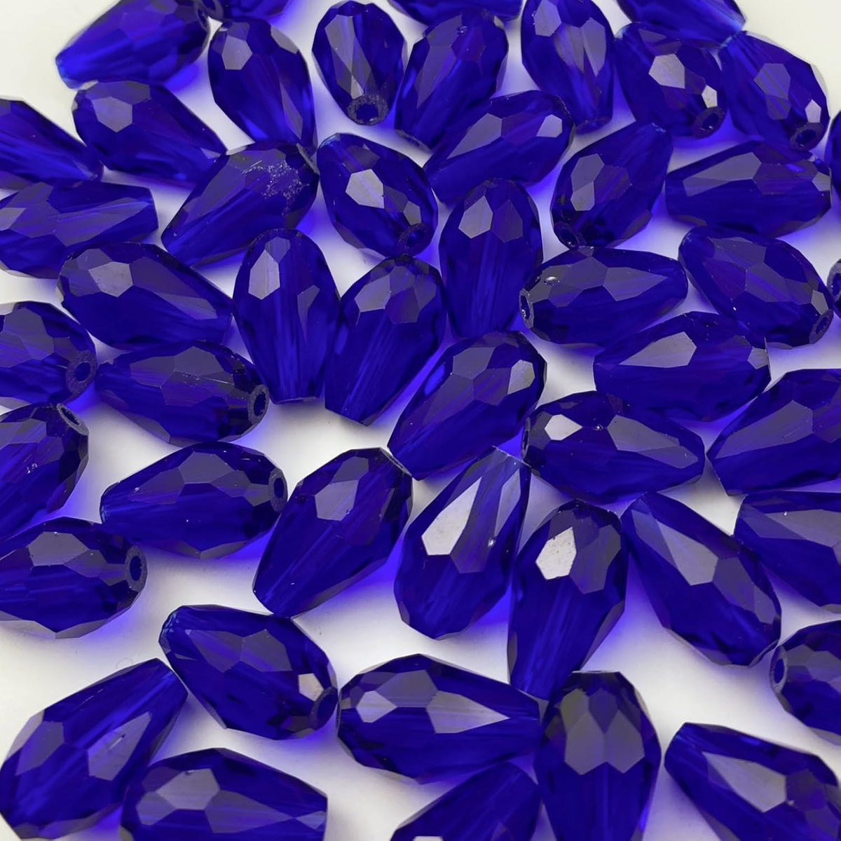 50pcs 10x15mm Teardrop Crystal Glass Beads Vertical Hole Faceted Glass Teardrop Spacer Beads for