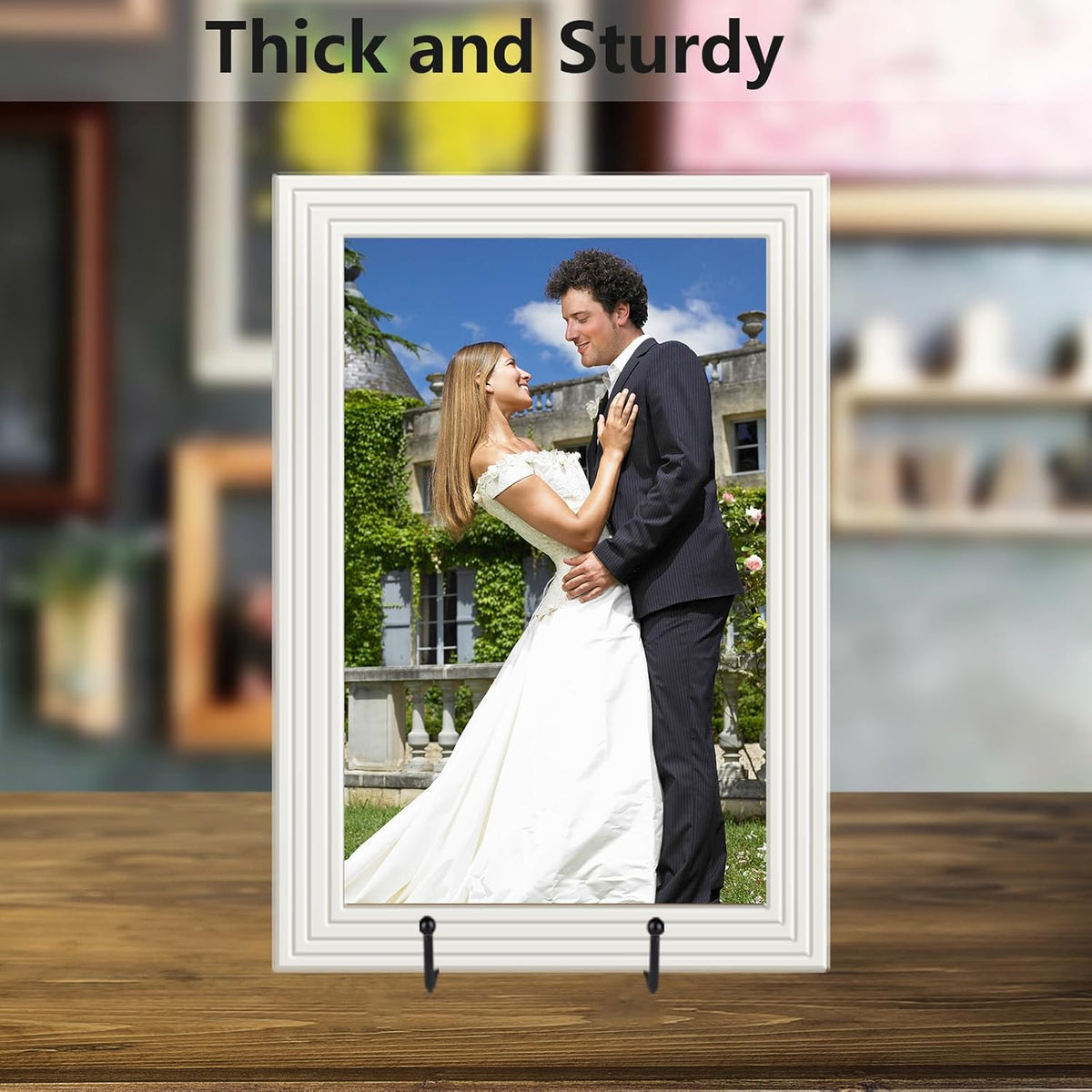 IBosins 5 Pack 12 Inch Plate Holder Display Stands, Large Metal Black Frame Stand for Picture