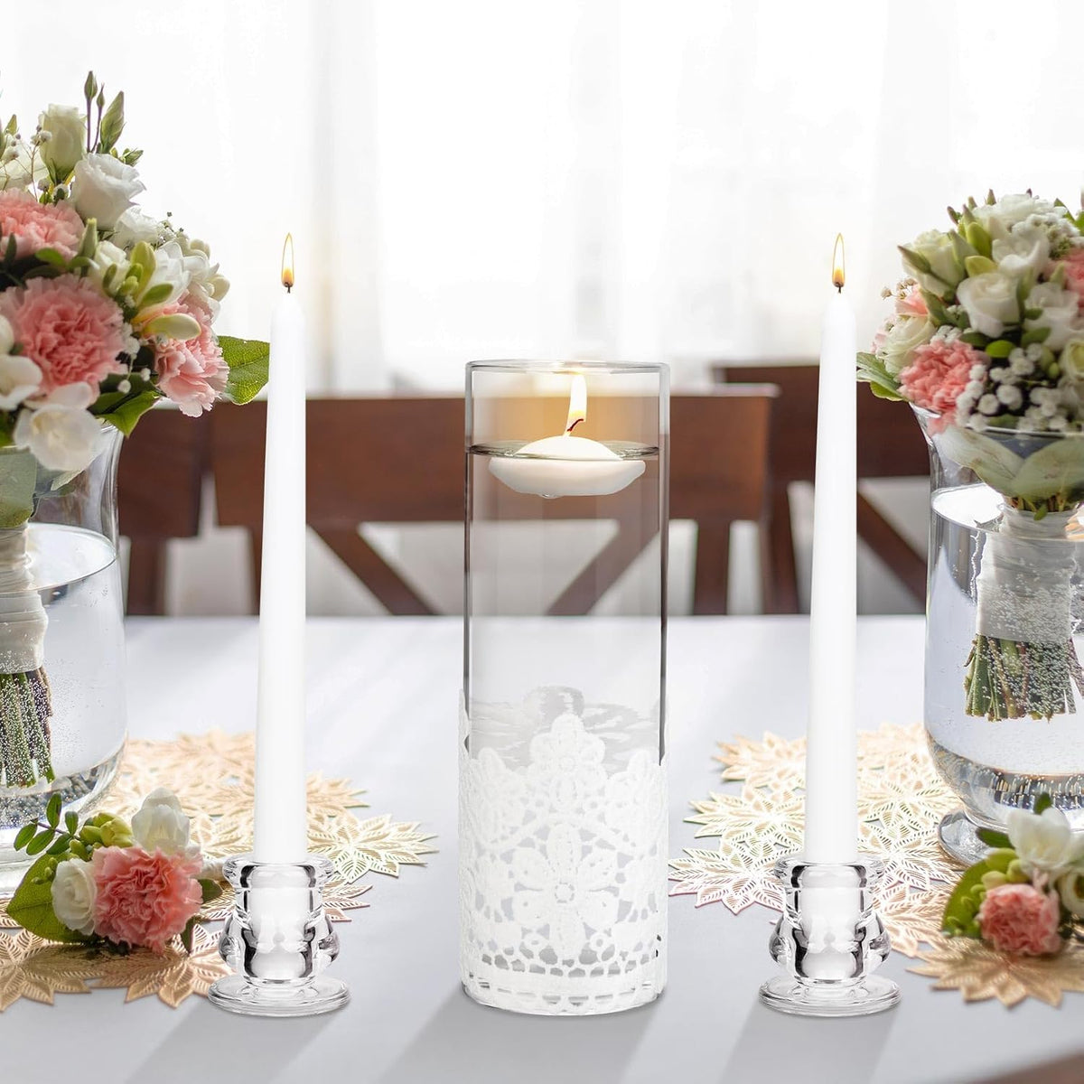 Irenare Unity Candles with Holder for Wedding Ceremony Wedding Decortions Accessories Glass Candle