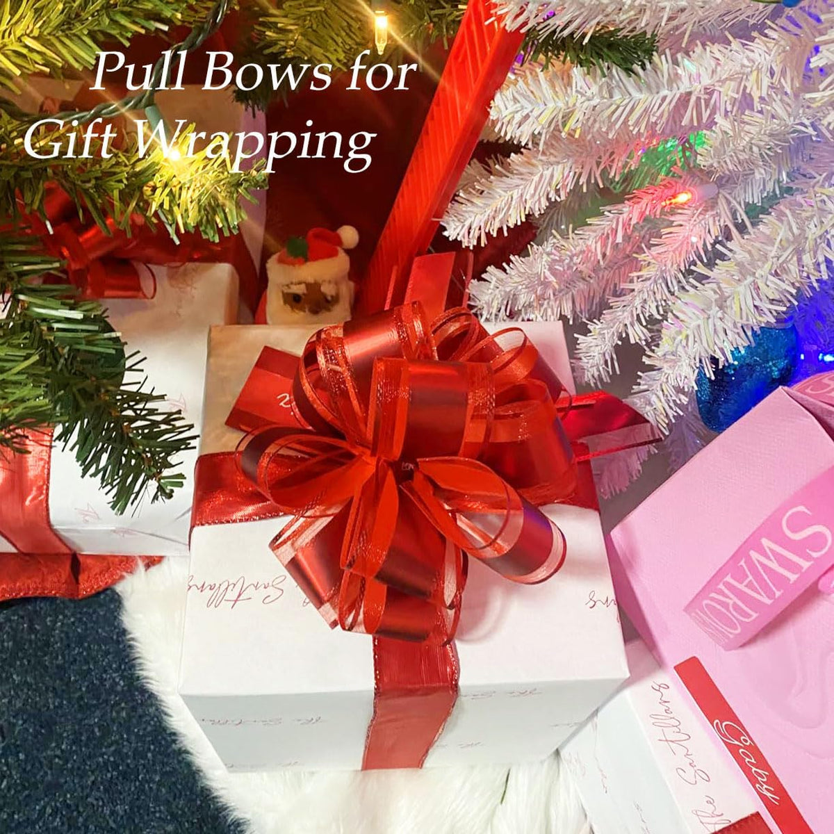 7 Pieces Large Pull Bows, 6 inche, Big Bow for Gift Wrapping, Christmas Party Birthday Gift