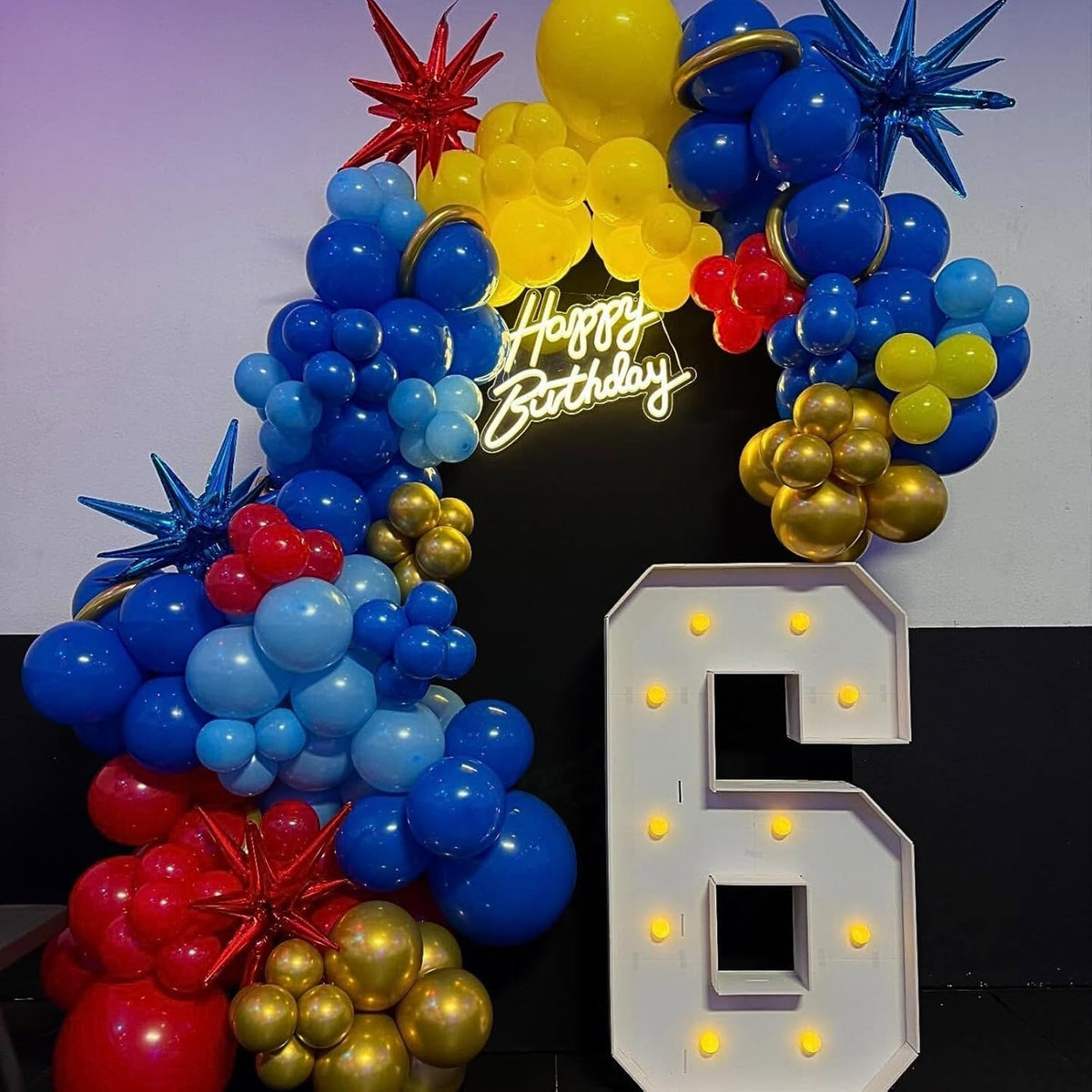 Red Blue Yellow Balloons,Carnival Birthday Party Balloons with Foil Star Balloon, for Boy Girls