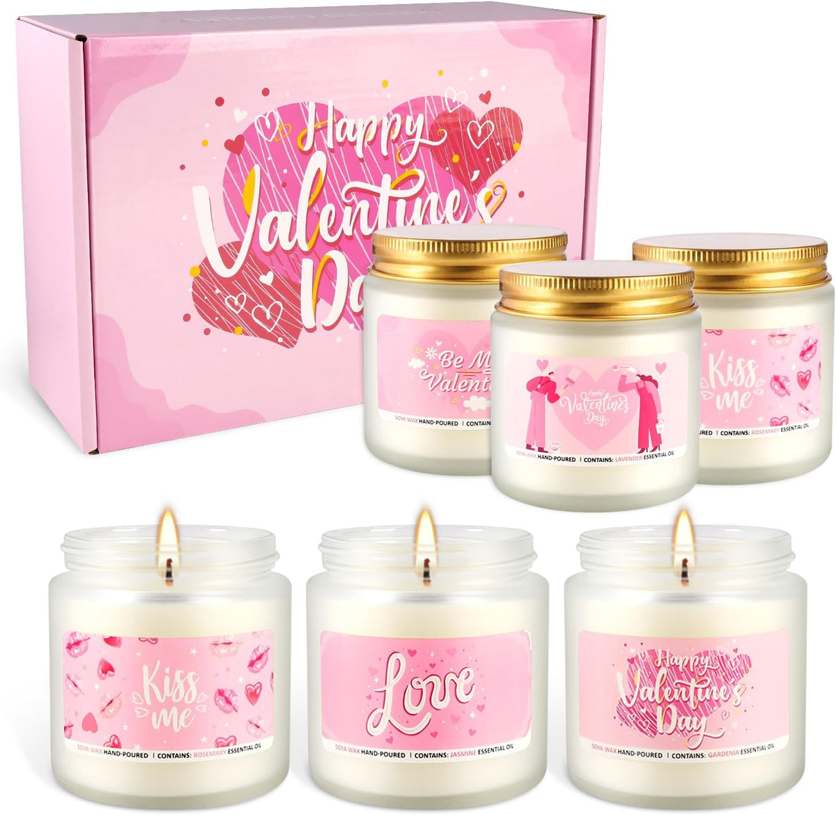 Scented Candle Gifts,6pack-Long Lasting Burning-Aromatherapy Candle for Men Husband