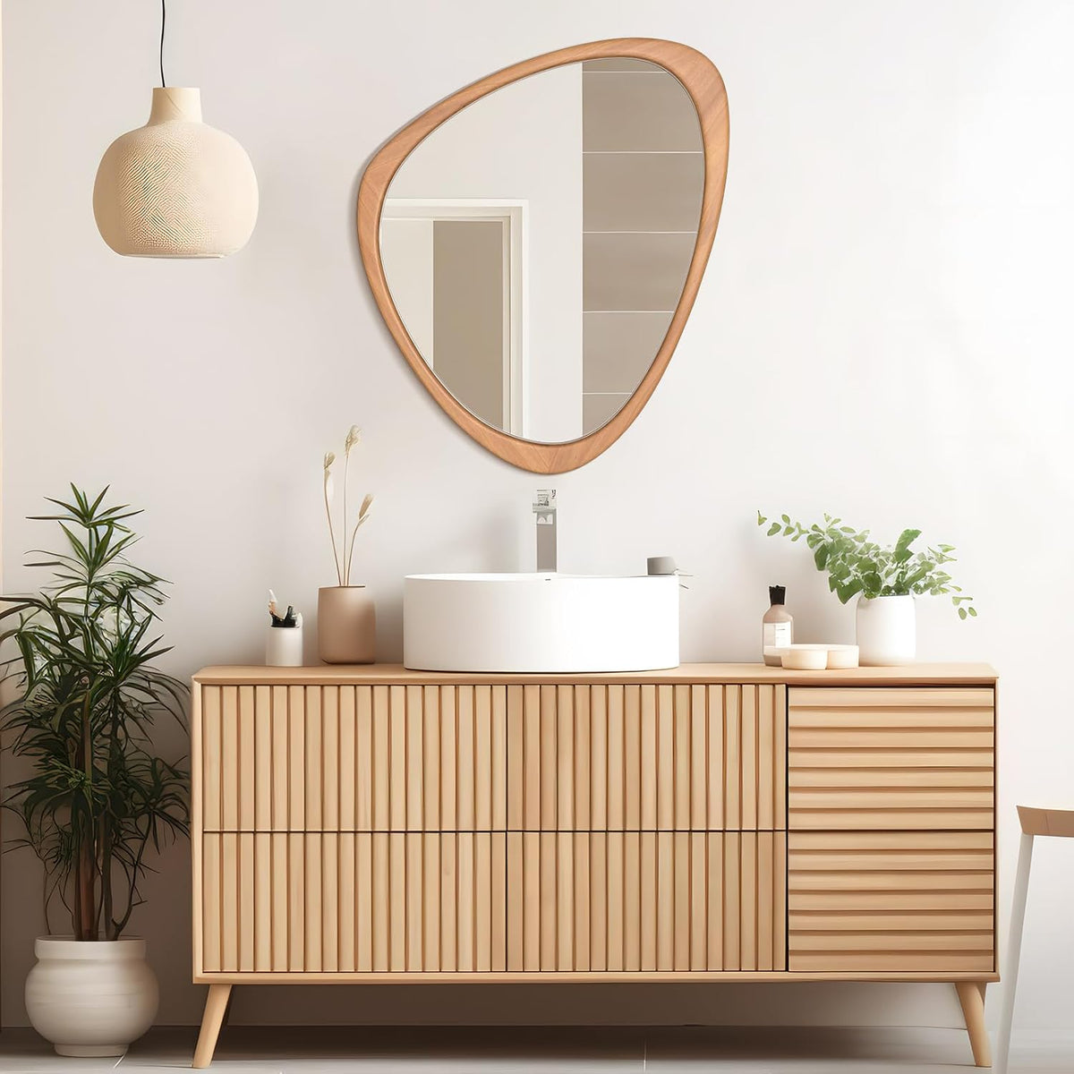 WallBeyond Asymmetrical Mirror, Irregular Wall Mirror for Bathroom, Wall Mirrors Decorative for