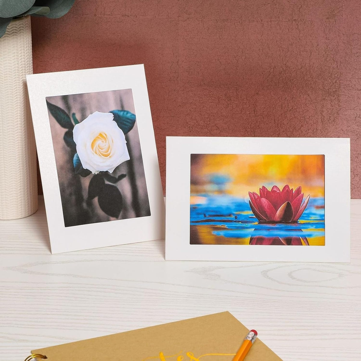 Juvale Picture Frames - 4x6 White Cardboard 50 Pack, Easel Back Tabletop - Paper Picture Frames for