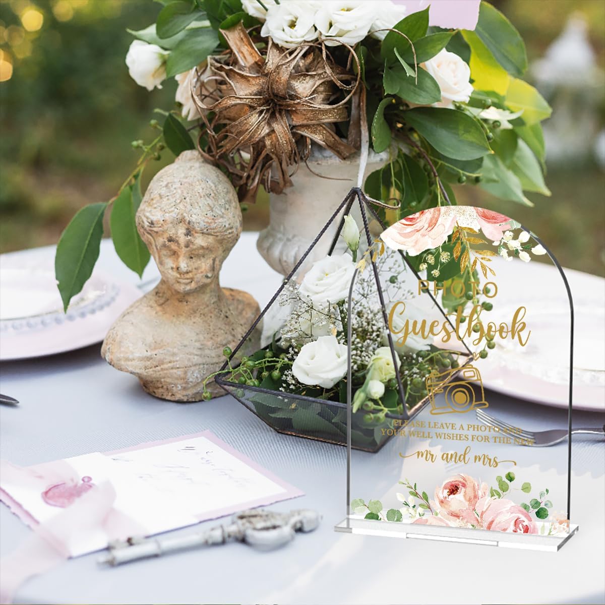 Acrylic Wedding Signs, Bridal Shower Decorations, Photo Guestbook Signs for Reception, Modern