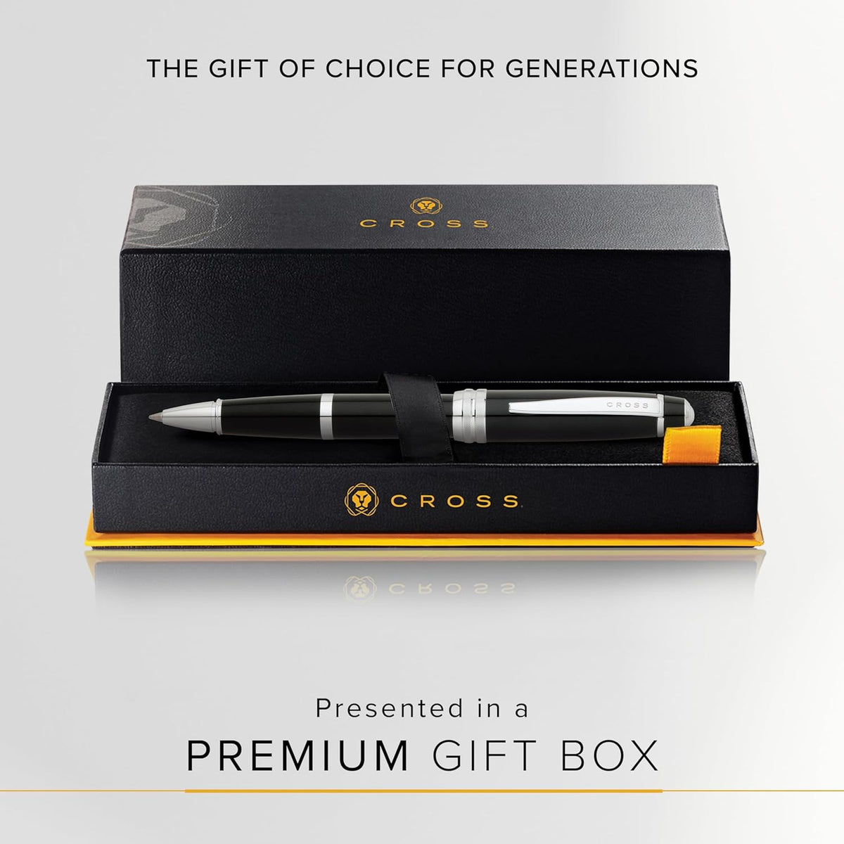 Cross Bailey Refillable Rollerball Pen Presented in a Premium Gift Box - Medium Point, Black Ink