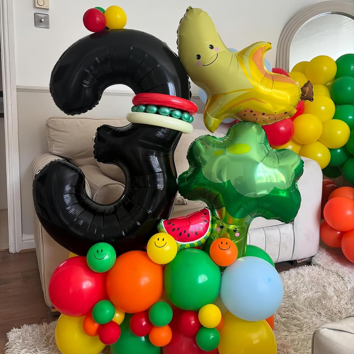 Black 1 Balloon Number,40 Inch Number 1 Balloon Large Black 1 Foil Mylar Helium Balloon for
