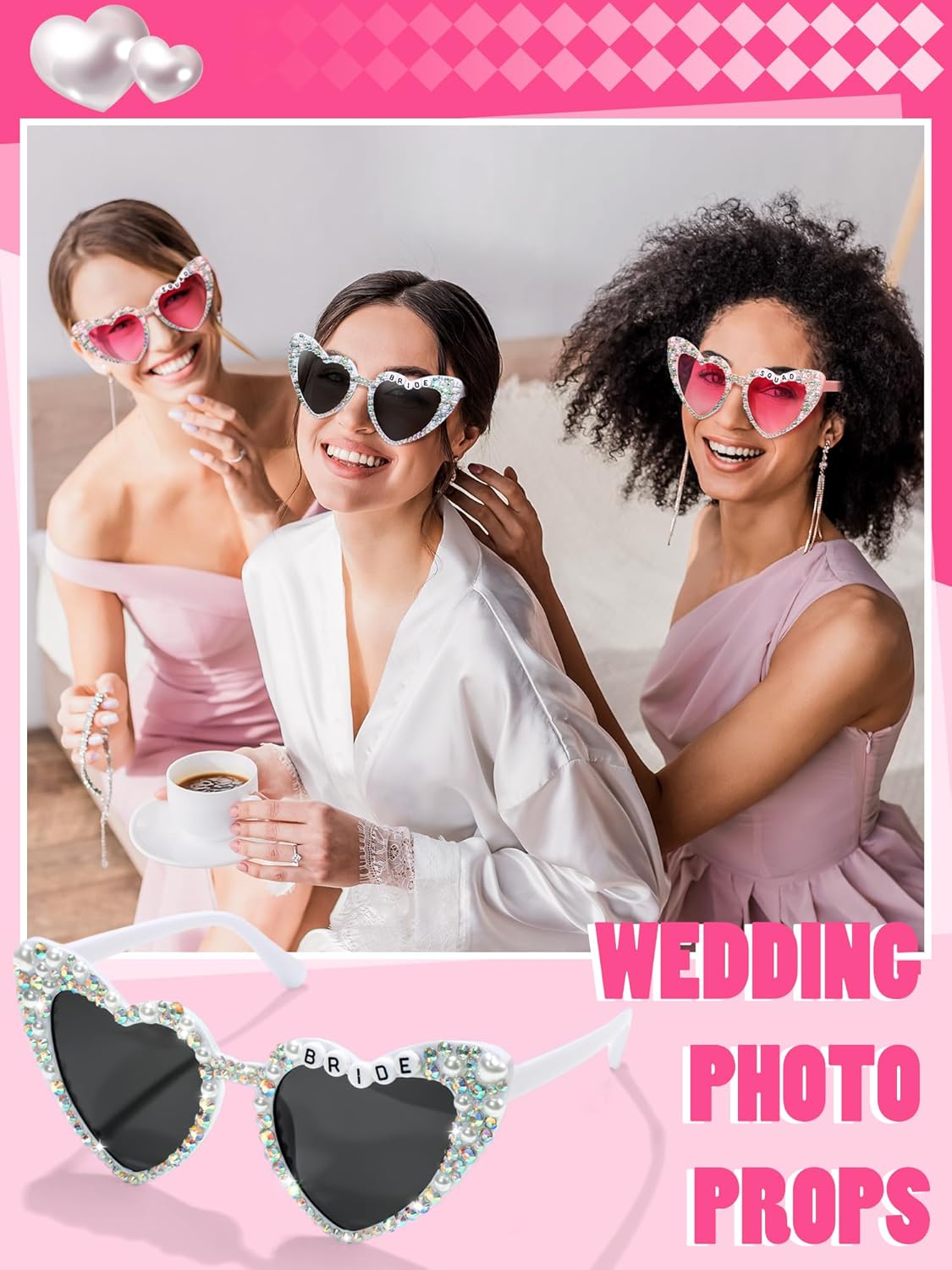 6 Pcs Bride Sunglasses Bachelorette Sunglasses Party Favors for Bridesmaids for Wedding Party Bride