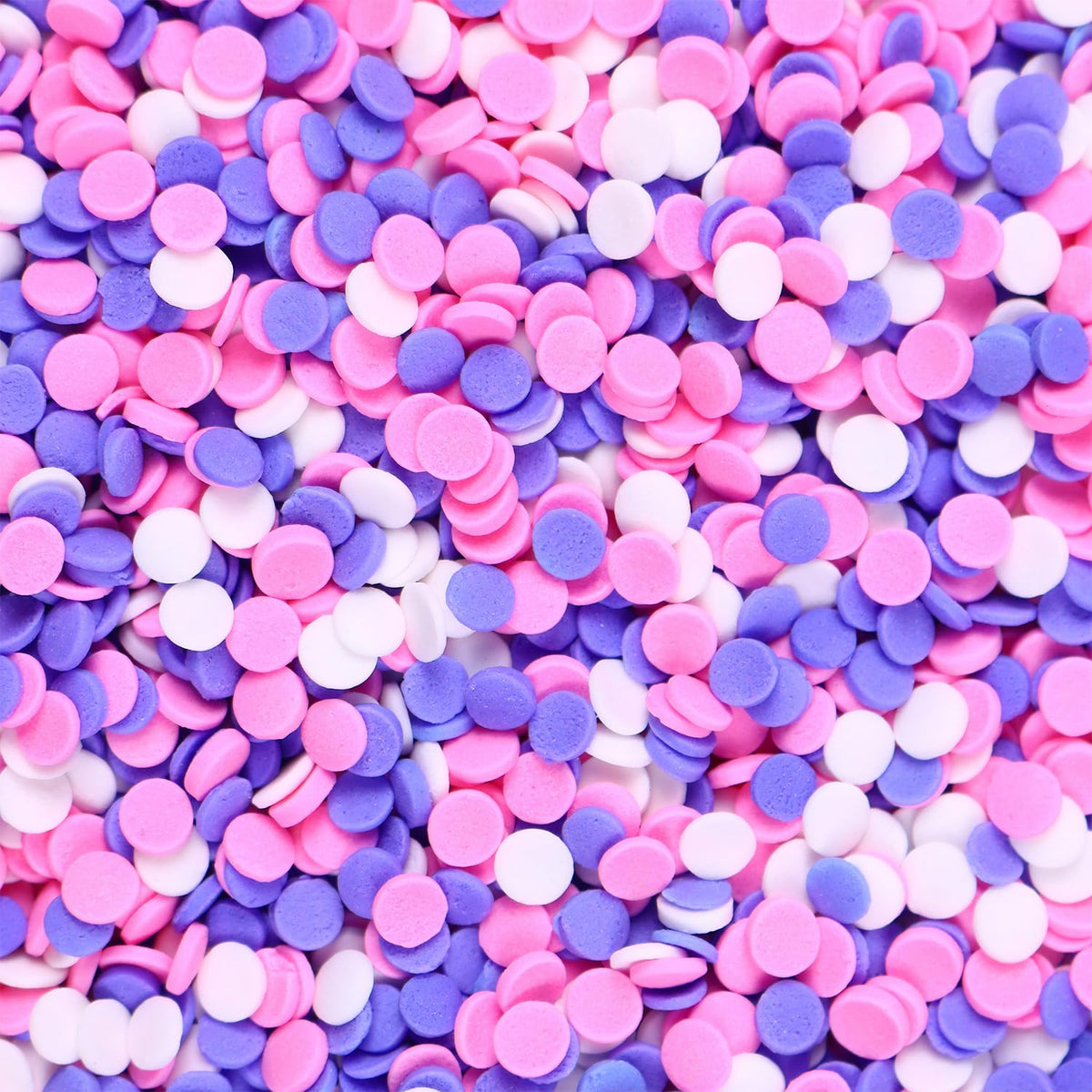 Edible Confetti Sprinkles for Cake Decorating, Round Sprinkles, Purple, Pink and White Sprinkles