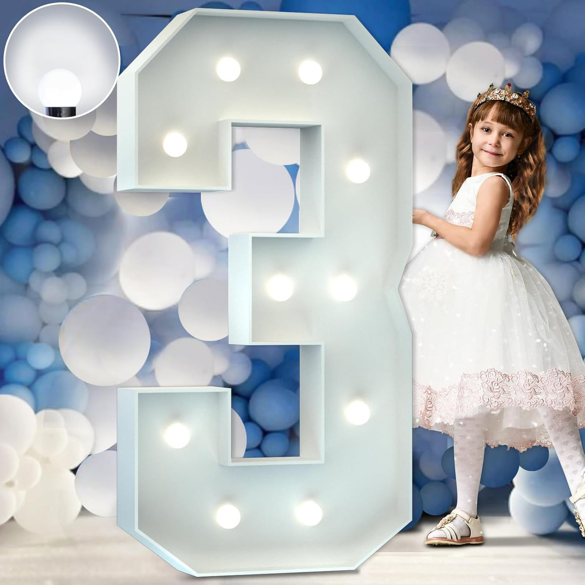 Marquee Numbers 4 Feet Tall Big Light Up Numbers 3rd 13th 30th Happy Birthday Decorations Girl Boy