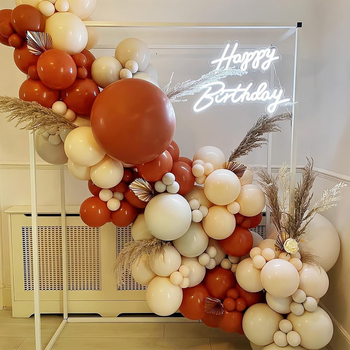 Fall Balloons 55pcs Burnt Orange Gold Balloons 12 Inch, Terracotta Dusty Orange Metallic Copper