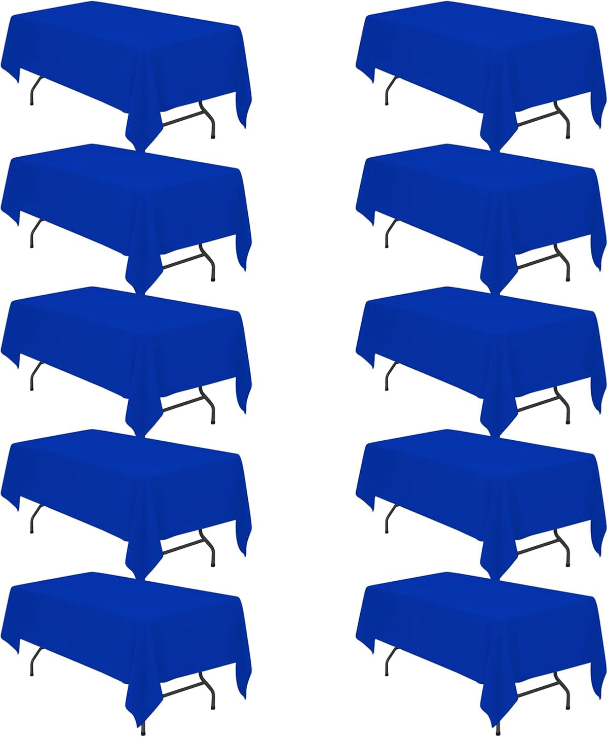 BRILLMAX 10 Pack Royal Blue Tablecloths for 6 Foot Rectangle Tables 60 x 102 Inch - 6ft Rectangular