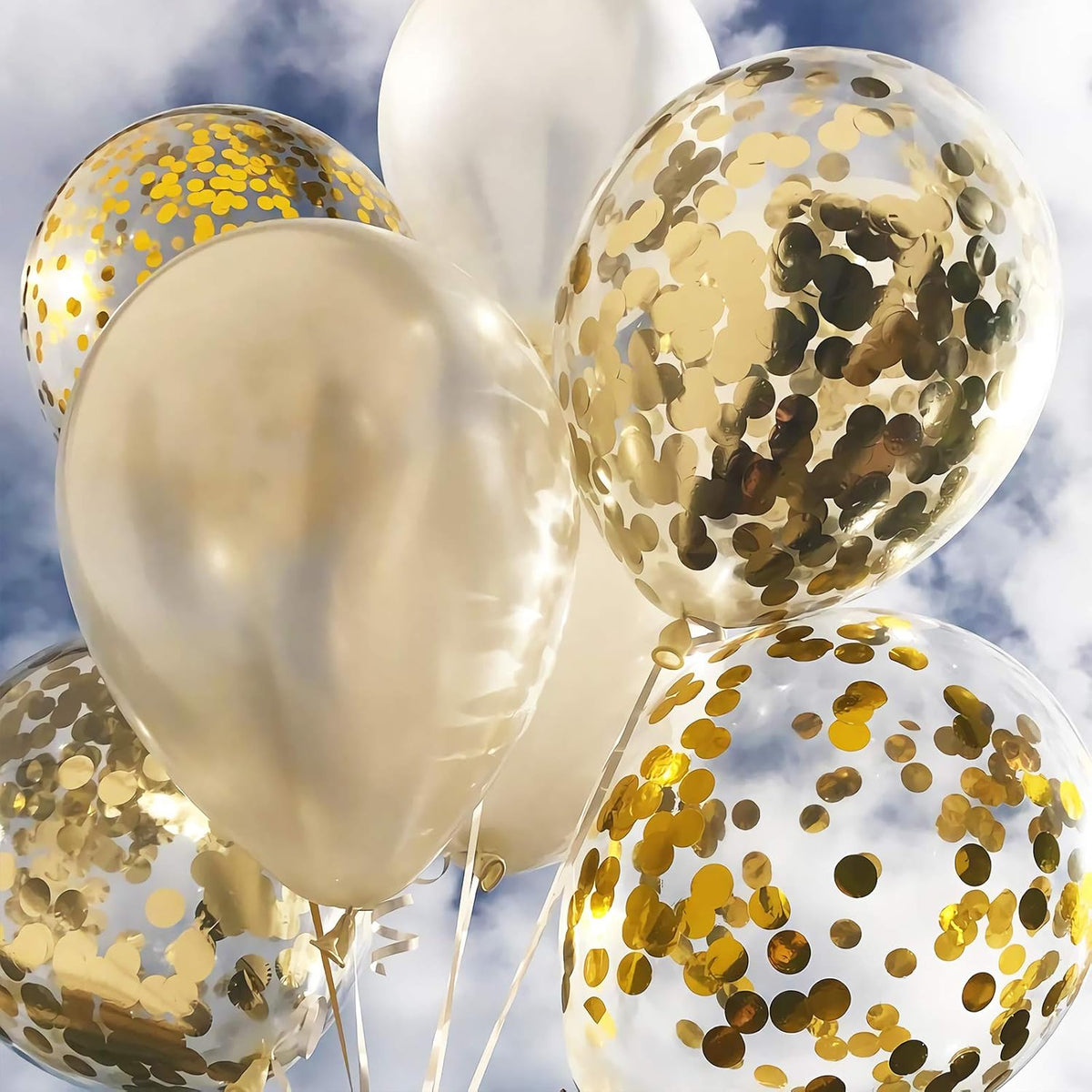 Silver Confetti Balloons, 25 Pcs Thickened 12 Inch Clear Latex Balloon with Confetti Inside for