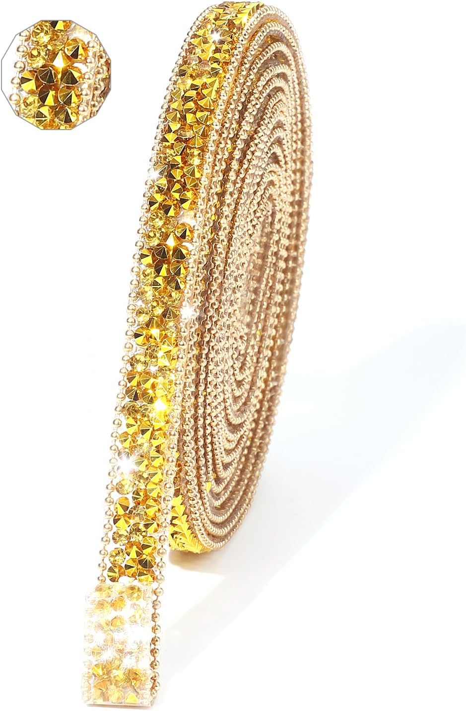 Rhinestone Ribbon 3 Yards Self Adhesive Rhinestone Strips Diamond Ribbon Sticker Crystal Roll